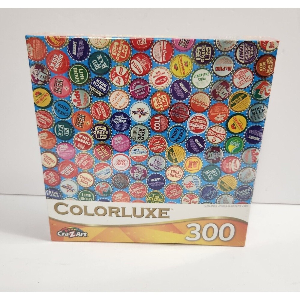 NEW Cra-Z-Art Colorluxe 300 Piece Jigsaw Puzzle "Vintage Soda Bottle Caps".